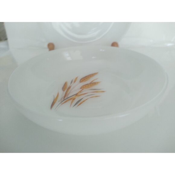 Vintage Fire King Milk Glass Cereal Bowl & Salad Plate set of 2 - Picture 3 of 13